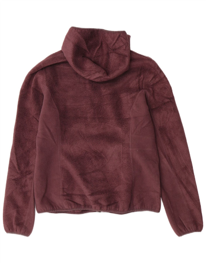 EDDIE BAUER Chaqueta polar con capucha para mujer UK 14 Poliéster burdeos medio