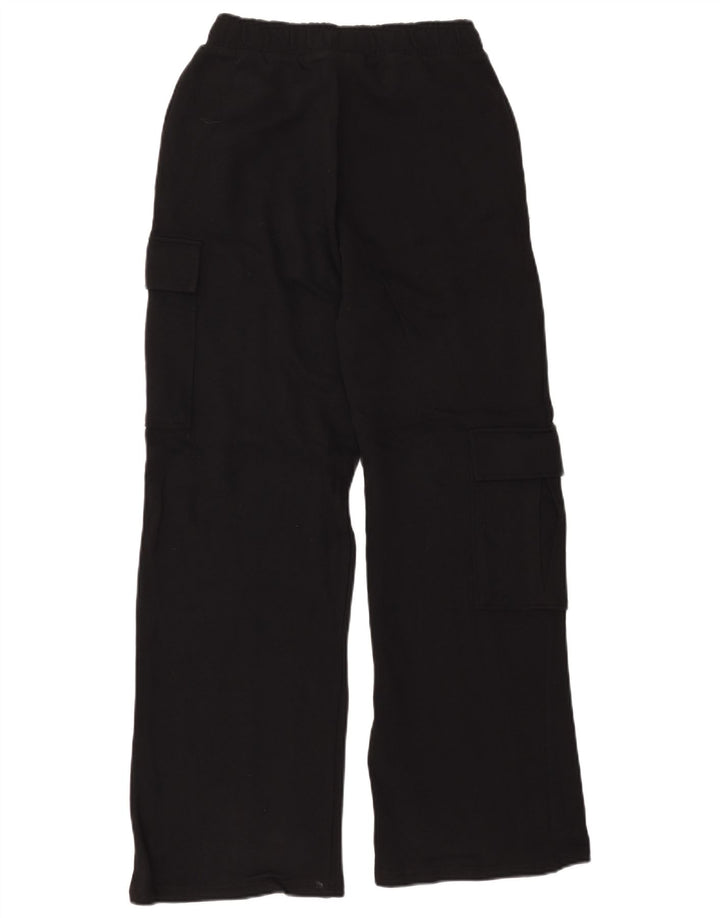 Zara Mujer Pantalones De Chándal Cargo UK 10 Small Algodón Negro