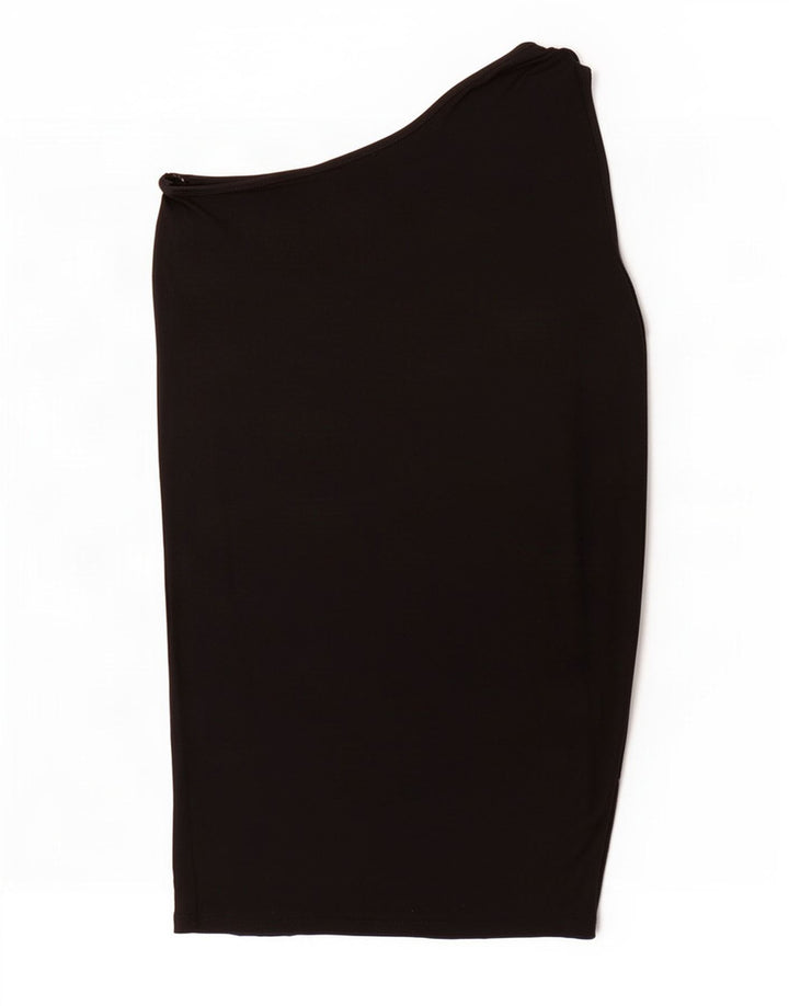 Topshop Vestido de un Hombro para Mujer UK 42 Medium Viscosa Negra