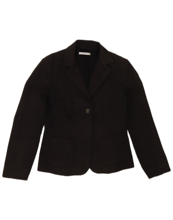 MARELLA Chaqueta tipo blazer con 1 botón para mujer UK 40 Mediana Algodón negro
