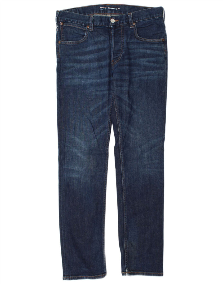 French Connection Vaqueros ajustados para hombre W30 L33 Algodón azul marino