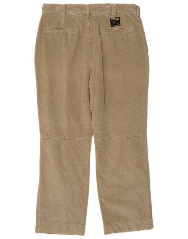 Eddie Bauer Pantalones rectos de pana para hombre W35 L30 Algodón beige