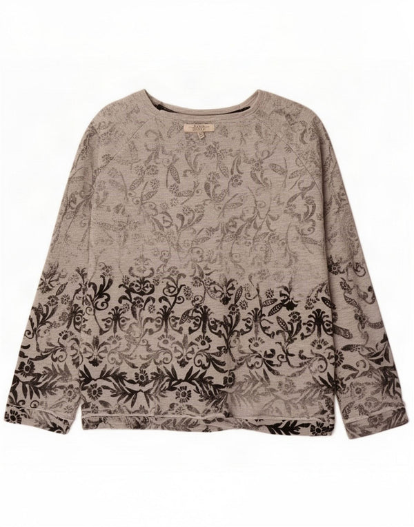 Zara Mujer Trafaluc Sudadera Jersey EU 44 Algodón floral gris medio