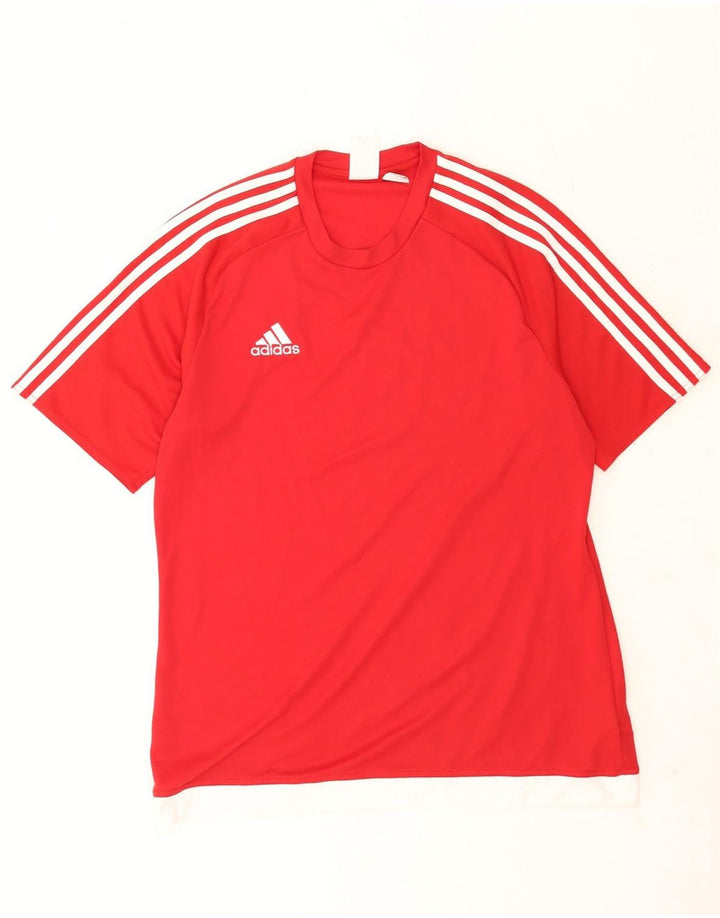 Adidas Mens Climalite Graphic Camiseta Top Grande Poliéster Rojo