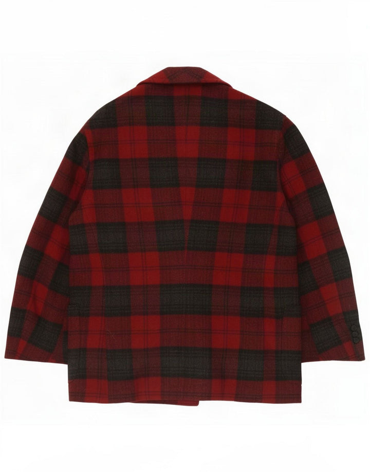 Chaqueta blazer vintage de 2 botones para hombre UK 38 Medium Red Check