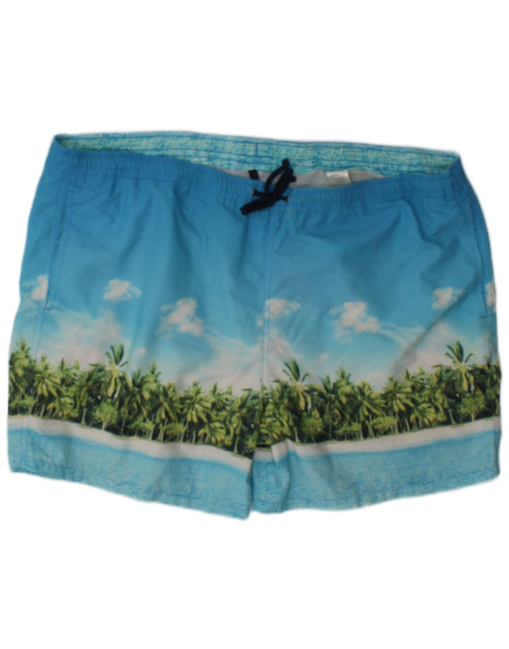 Marks & Spencer Hombre Bañador Gráfico XL Azul Poliamida Playa