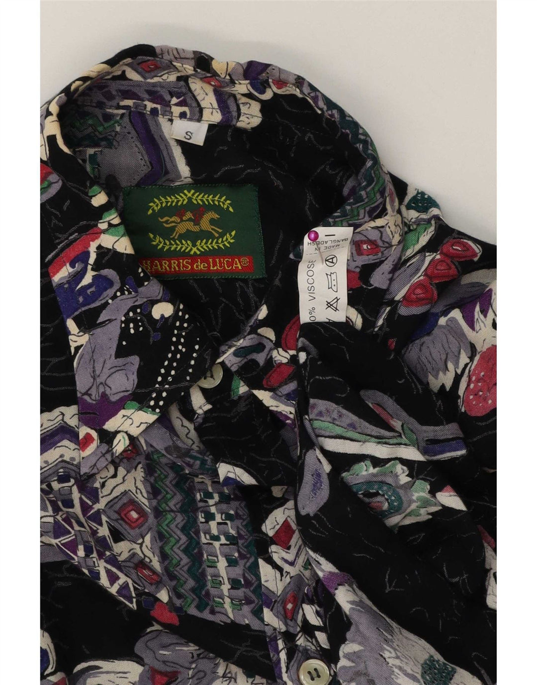 HARRIS de LUCA Camisa Hombre Estampado Abstracto Small Viscosa Multicolor
