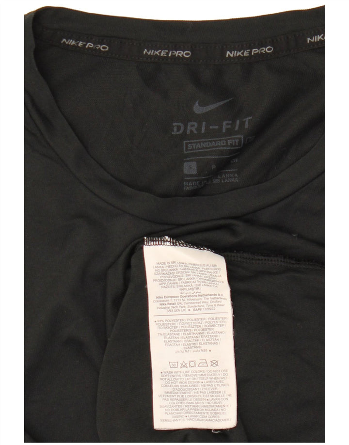 NIKE Camiseta Dri Fit Standard Fit para Hombre Top Pequeño Poliéster Negro