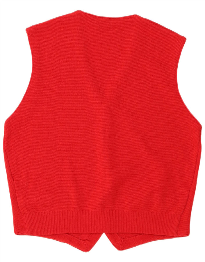 Chaleco Bramante Hombre Lana Merino Rojo Medio