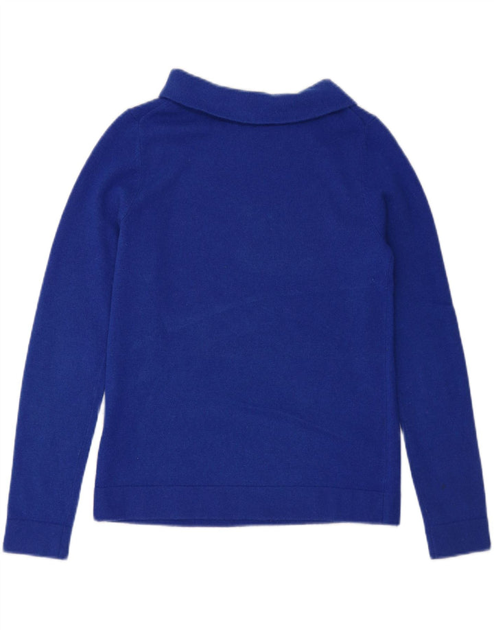 HOBBS Jersey de cuello vuelto para mujer UK 10 Small Blue Wool