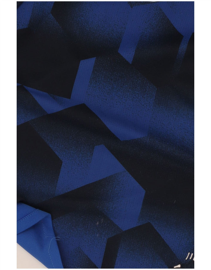 Adidas Mens Climalite Graphic Camiseta Top Pequeño Azul Geométrico Poliéster