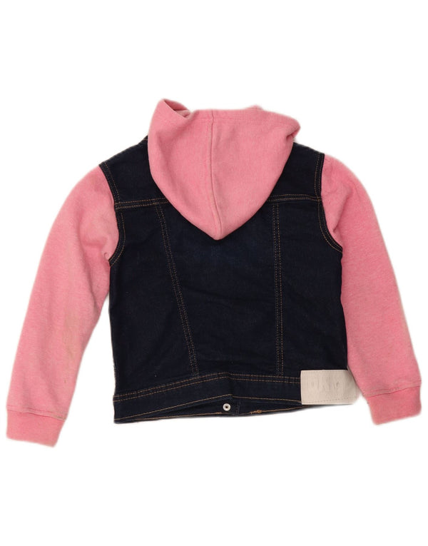 Dkny Chaqueta vaquera con capucha para niña 5-6 años Azul marino Algodón color block