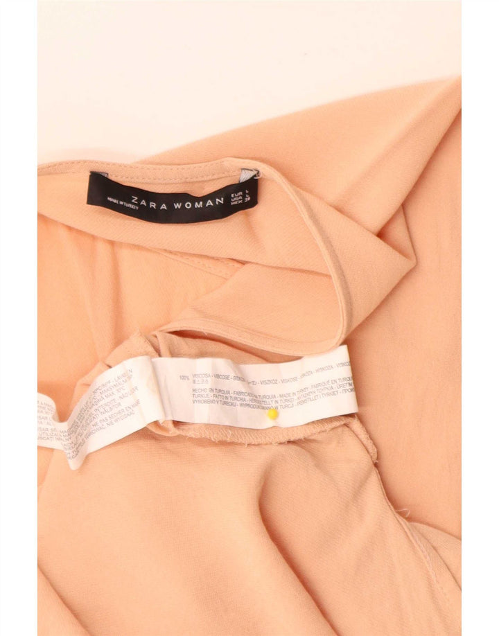 Zara Mujer Blusa Top UK 46 Grande Viscosa Rosa