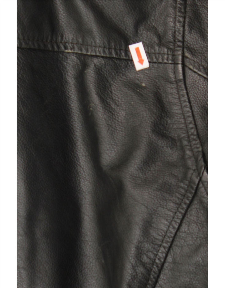 BEN SHERMAN Chaqueta de cuero para hombre Reino Unido 40 Cuero negro grande