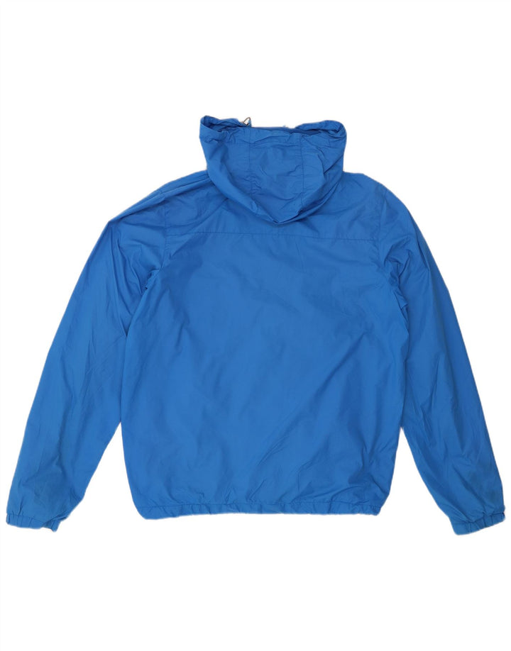 ELLESSE Chaqueta impermeable con capucha para hombre UK 40 Large Blue Nylon