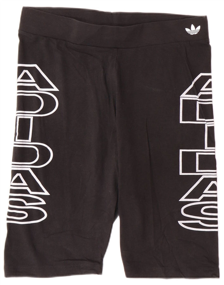 ADIDAS Pantalones cortos deportivos gráficos para mujer UK 40 XL Algodón negro