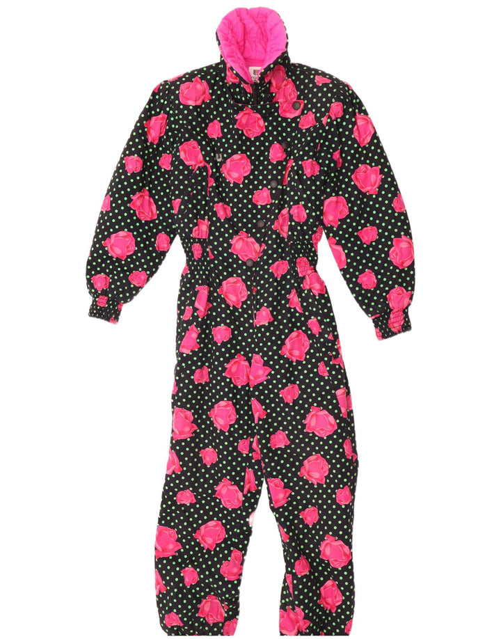 Mono de esquí para mujer Ungaro IT 44 Medium Black Floral Cotton