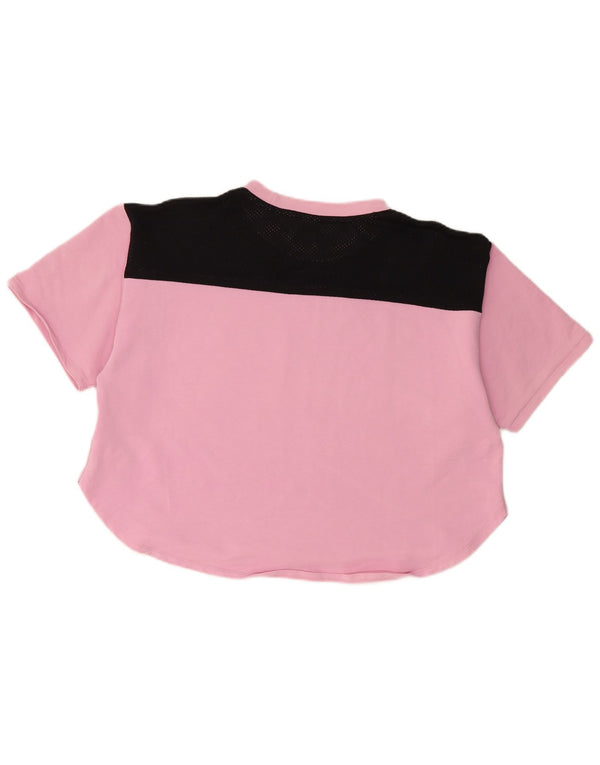 PUMA Camiseta gráfica para mujer UK 18 XL Algodón con bloques de color rosa