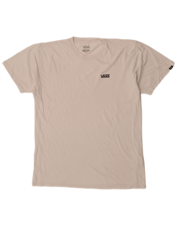 Vans Camiseta de corte clásico para hombre, talla grande, algodón blanco