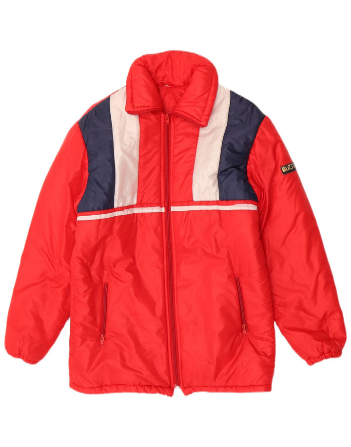 Chaqueta cortavientos vintage para mujer IT 42 Poliamida en bloque de color rojo medio