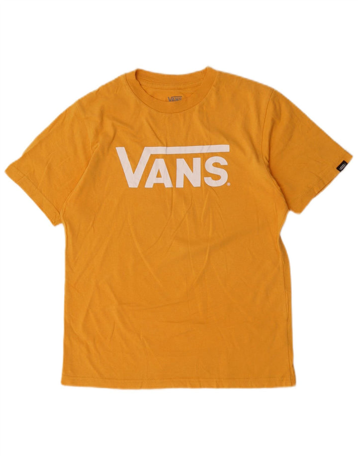 VANS Camiseta gráfica para mujer Top UK 10 Small Yellow Cotton