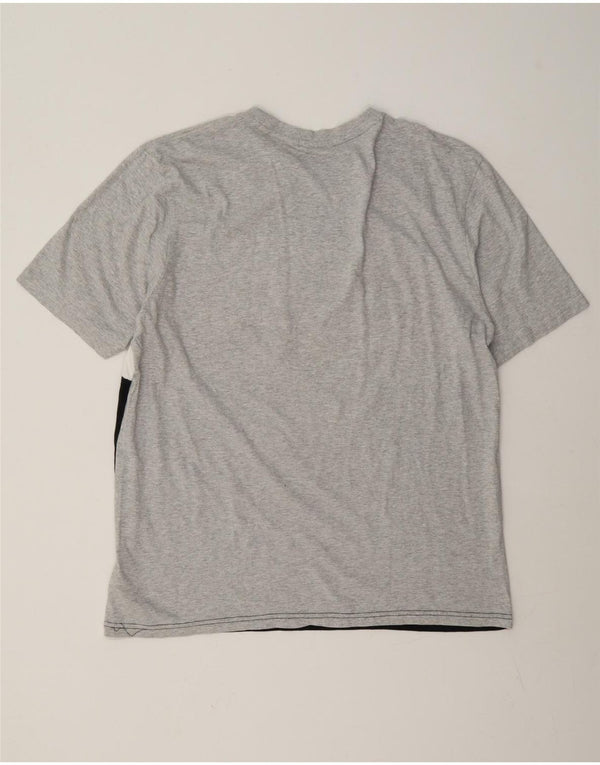 Fila Camiseta gráfica para hombre Top grande de algodón gris con bloques de color
