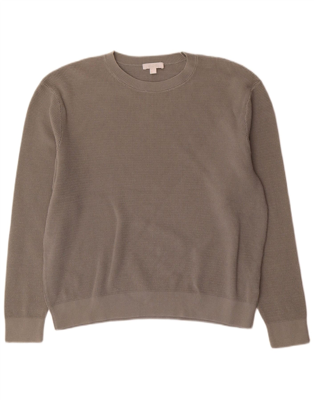 Cos - Jersey de cuello redondo para hombre, talla grande, algodón gris