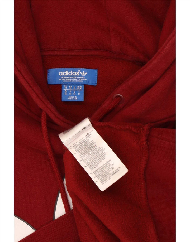 Adidas Hombre Sudadera Con Capucha Gráfica Jersey De Algodón Granate Medio