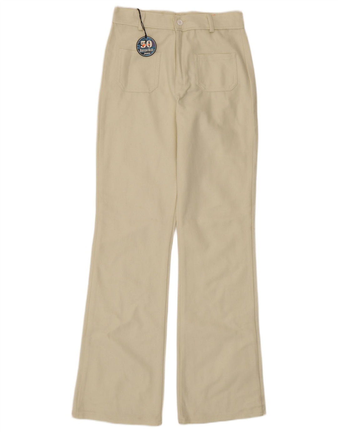 Vintage mujer bootcut pantalones casuales IT 40 Pequeño W26 L33 Blanco