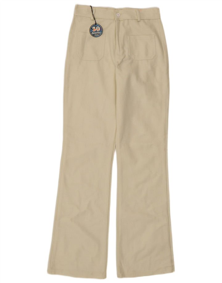 Vintage mujer bootcut pantalones casuales IT 40 Pequeño W26 L33 Blanco