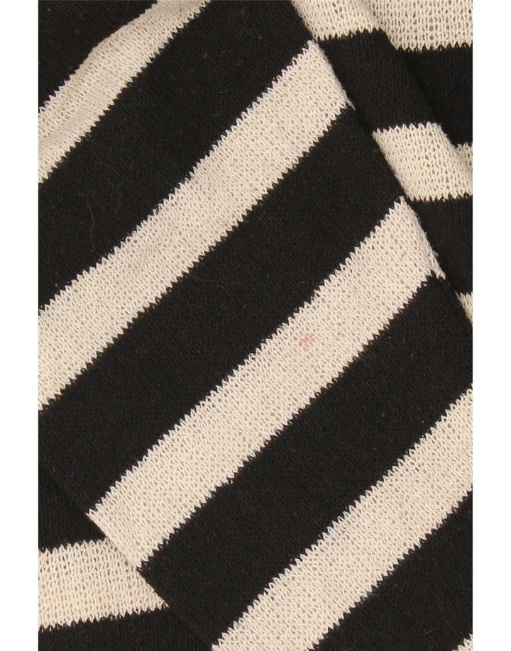 Zara Mujer Oversize Roll Neck Jumper Sweater UK 10 Small Negro Rayas