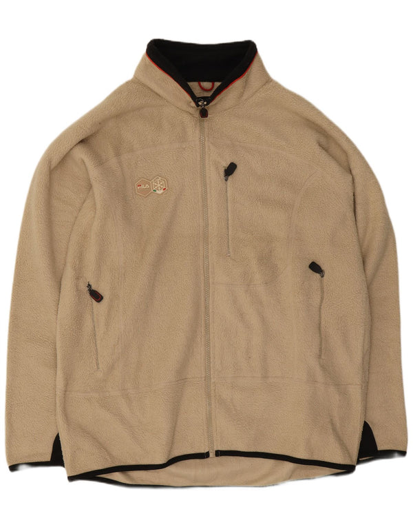 Fila Chaqueta polar para hombre UK 44 2XL Poliéster color beige
