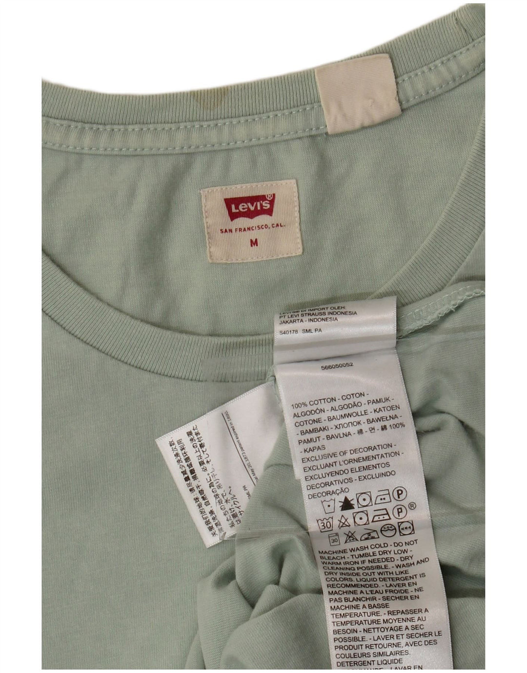 LEVI'S Mens T-Shirt Top Medium Green Cotton