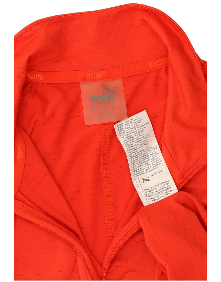 Puma Mujer Zip Neck Jersey Chándal Top UK 10 Pequeño Poliéster Rojo