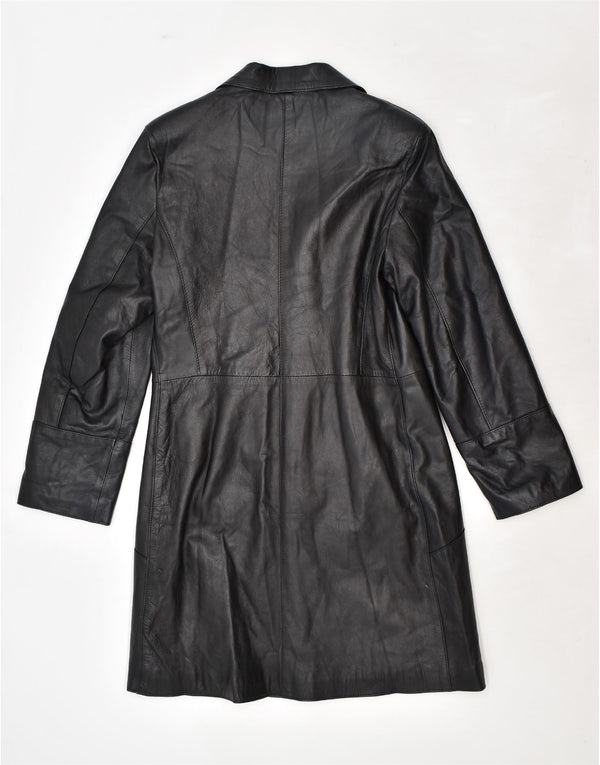 VINTAGE Abrigo de cuero para mujer IT 48 XL Cuero negro