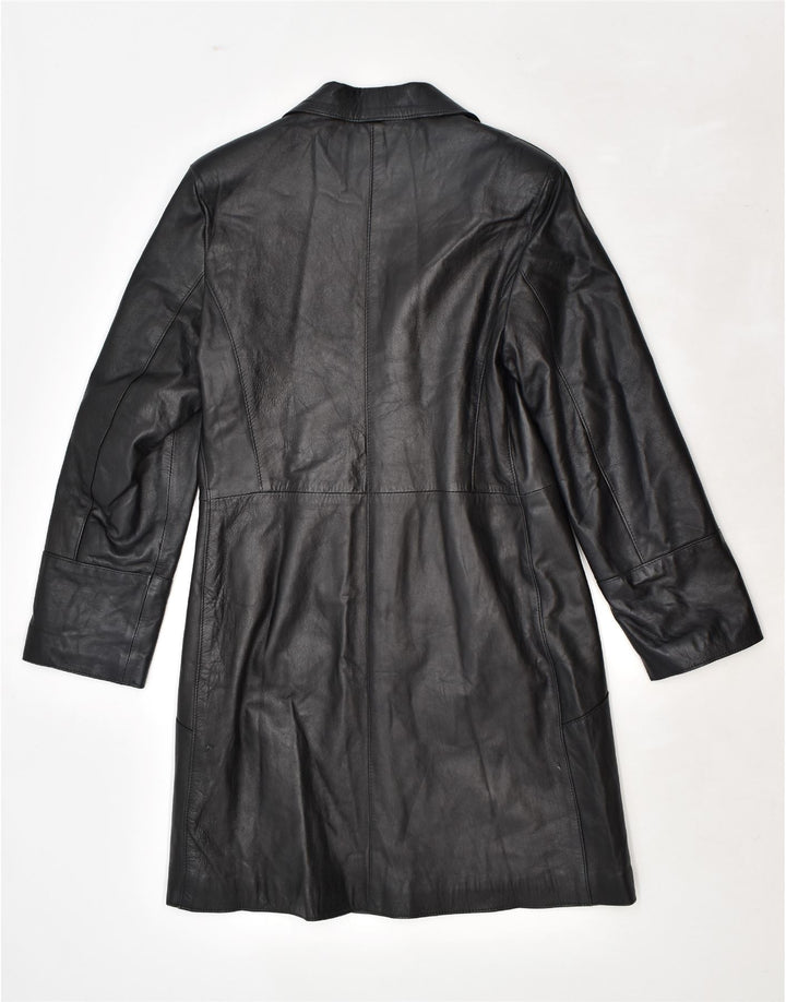 VINTAGE Abrigo de cuero para mujer IT 48 XL Cuero negro
