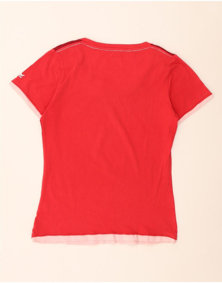 SALEWA Camiseta para mujer Top UK 44 Mediano Rojo Floral