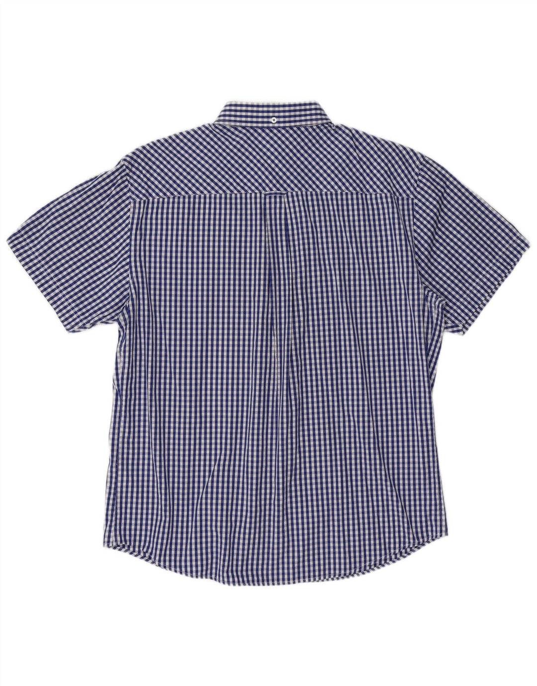 BEN SHERMAN Camisa de manga corta para hombre XL Algodón a cuadros azul