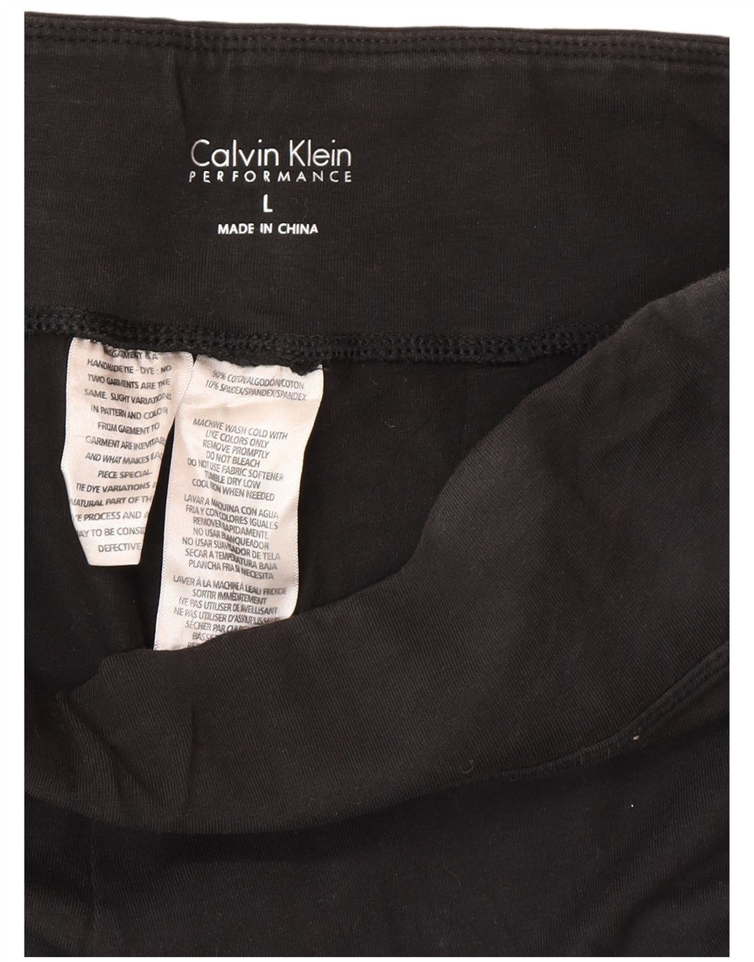 Calvin Klein Leggings Capri para Mujer Reino Unido 14 Grande Negro Tie Dye Algodón