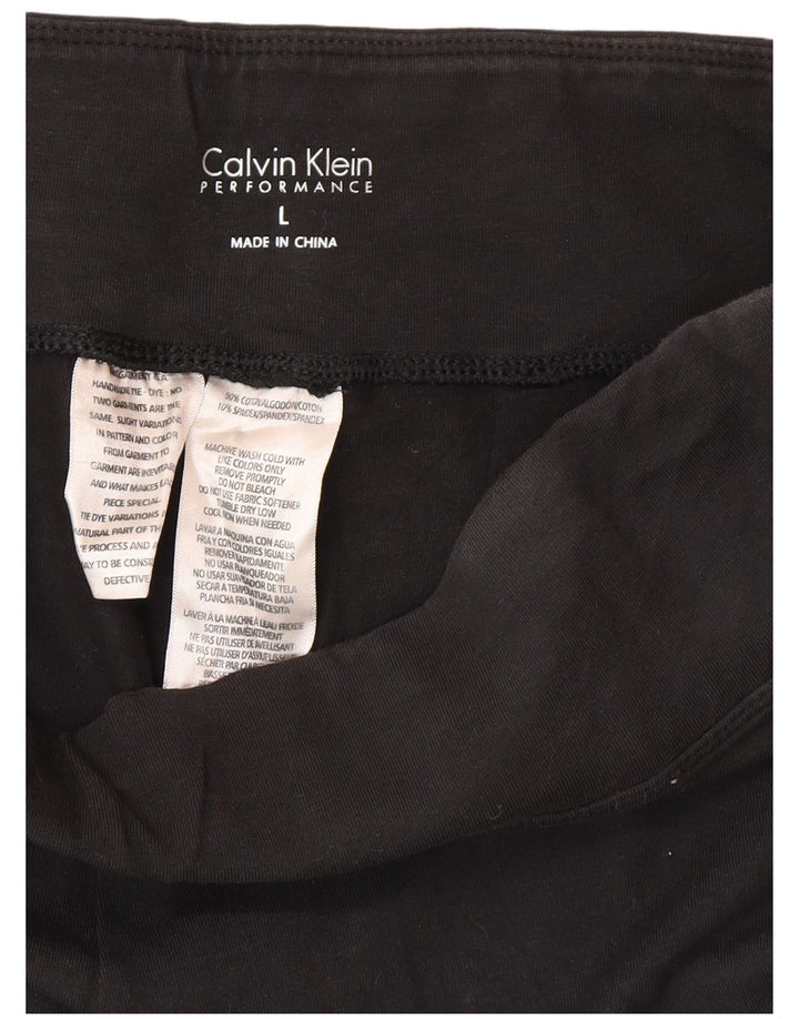 Calvin Klein Leggings Capri para Mujer Reino Unido 14 Grande Negro Tie Dye Algodón