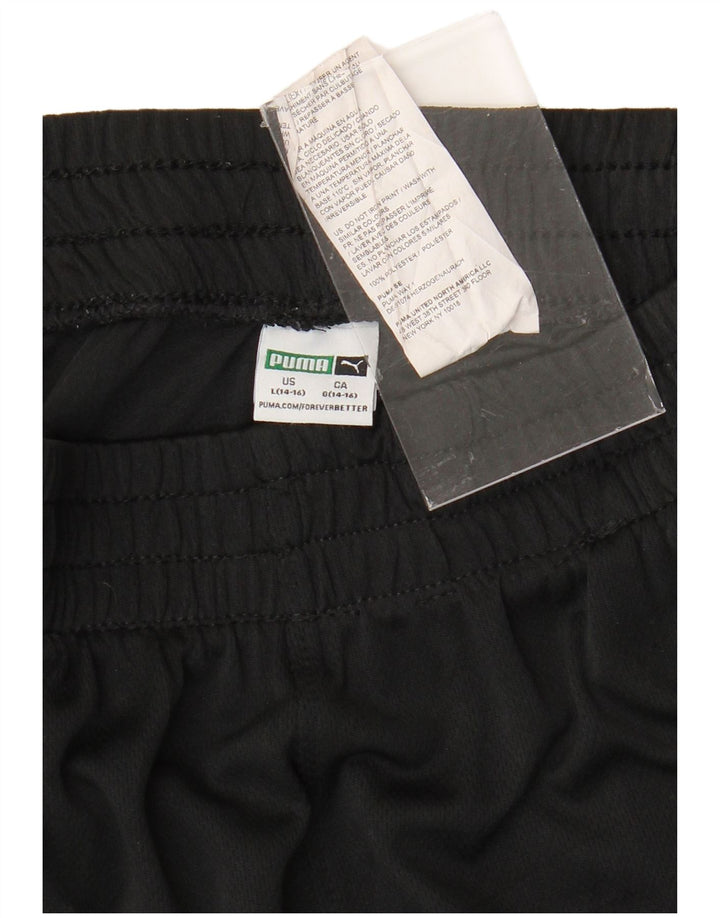 Puma Pantalones cortos deportivos para niños 14-15 años Grande Negro Colorblock Poliéster