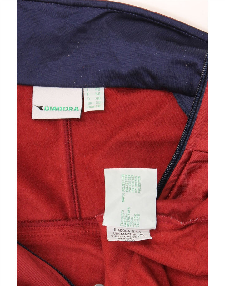 DIADORA Chaqueta de chándal para hombre ES 38 Medium Granate Colorblock