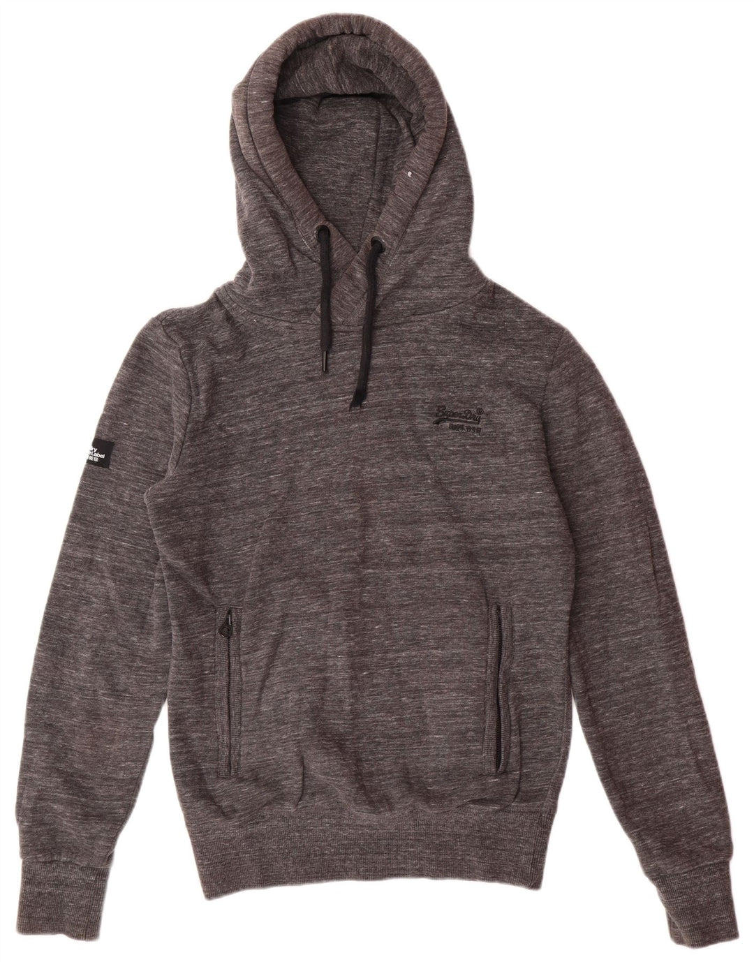 SUPERDRY Jersey con capucha para hombre pequeño de algodón moteado gris