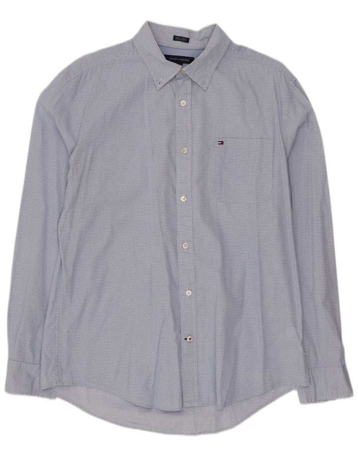 Camisa Tommy Hilfiger para hombre de algodón con lunares azules grandes