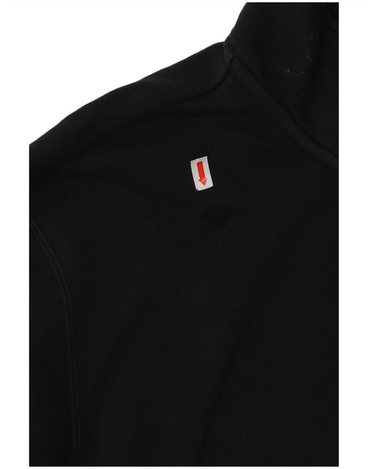 NIKE Hombre Zip Neck Sudadera Jumper Large Negro Algodón