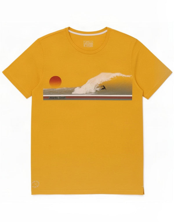 Fat Face Camiseta gráfica para hombre Top Algodón amarillo medio