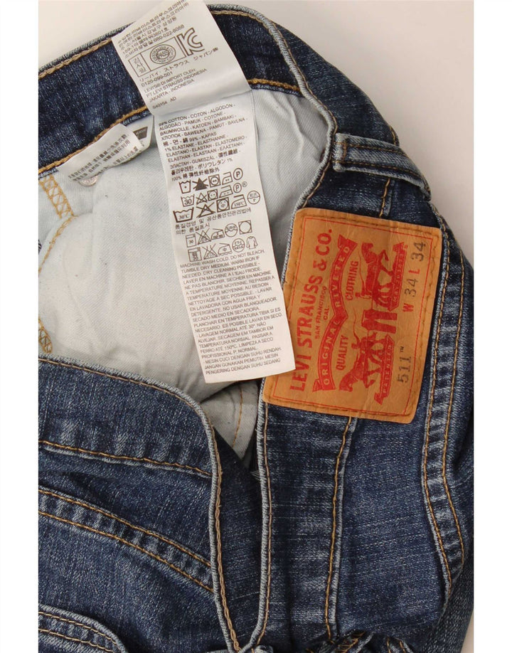 Levi's Hombre 511 Slim Jeans W34 L26 Algodón Azul