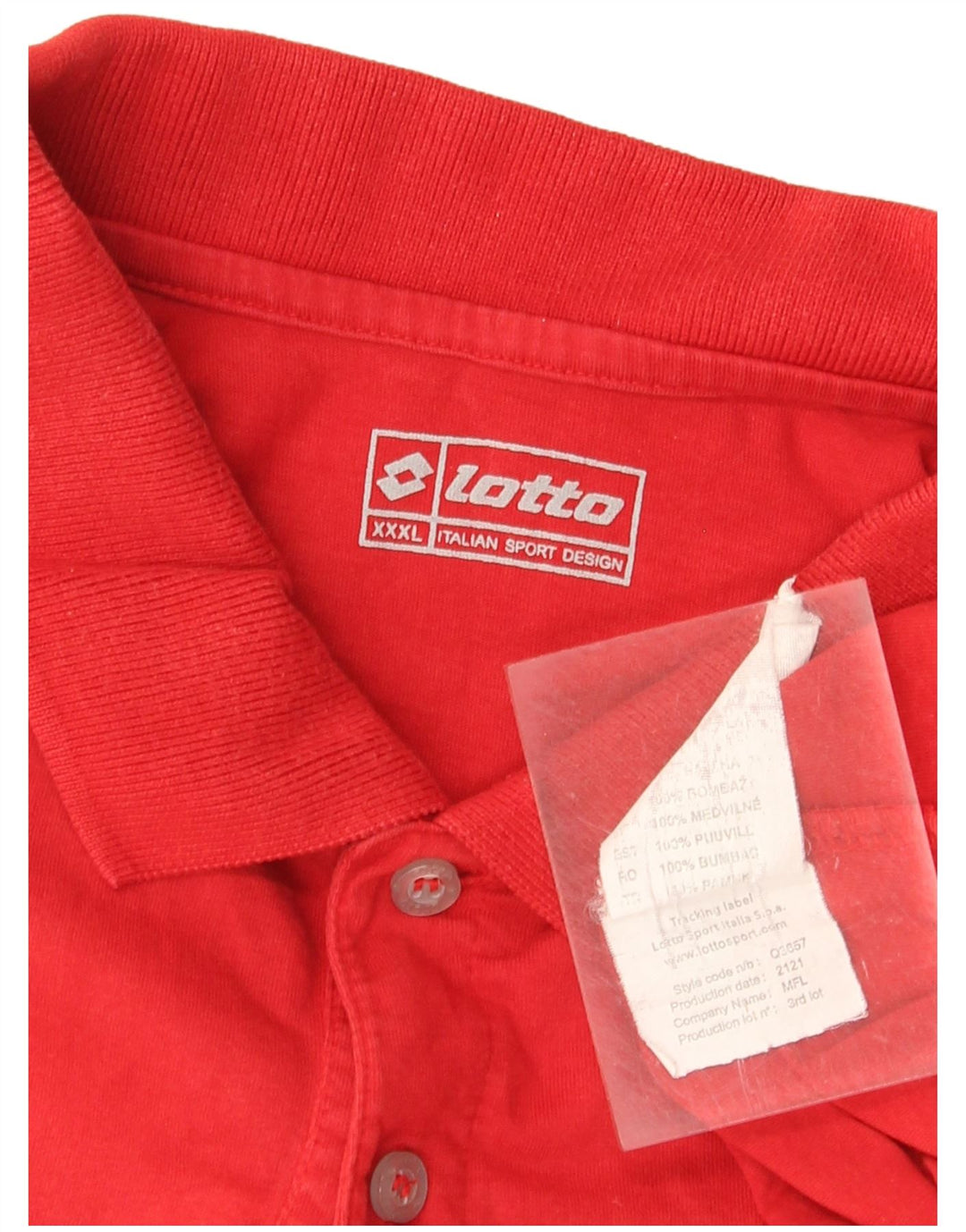 Polo Lotto Hombre 3XL Algodón Rojo