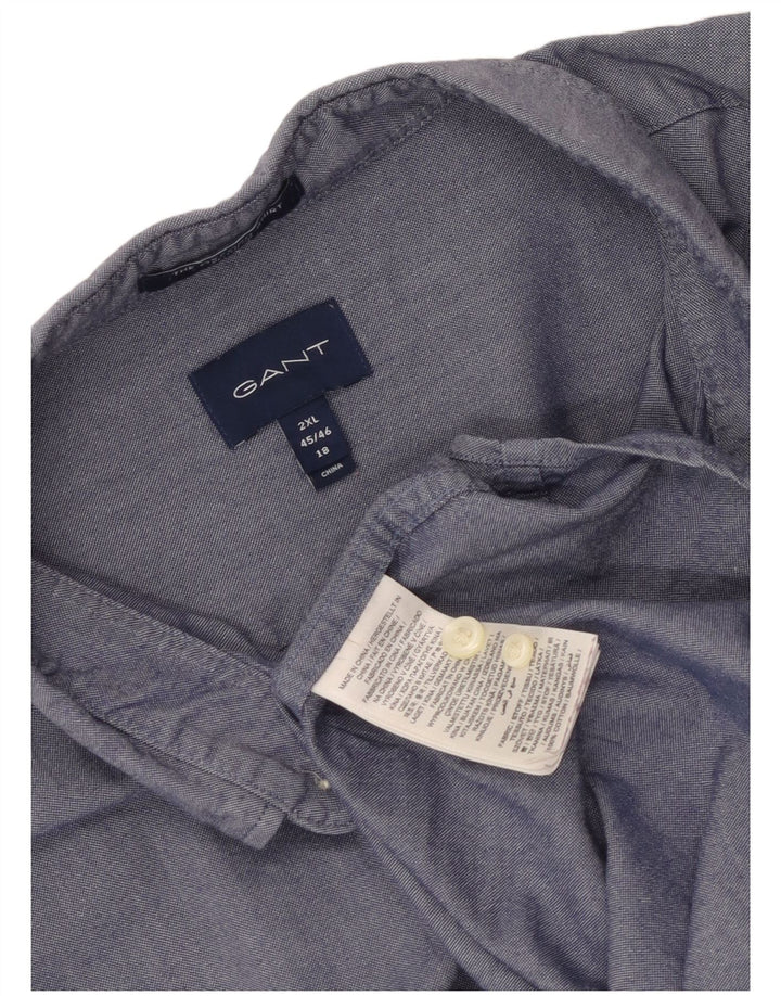 Gant Camisa Regular Fit Hombre Talla 45/46 18 2XL Algodón Azul