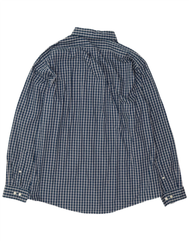 Eddie Bauer Camisa holgada para hombre de algodón azul marino grande